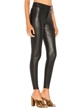 Free People Black Faux Leather Skinny Pants